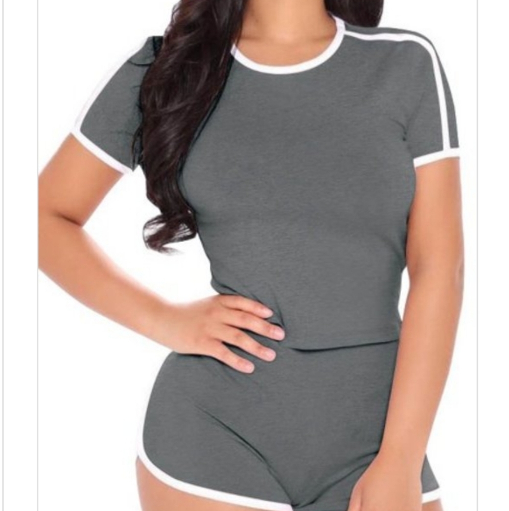 short sleeve short set